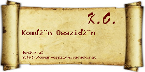Komán Osszián névjegykártya